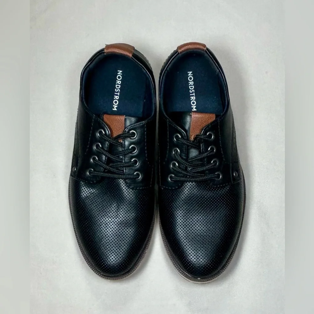 Nordstrom Kids Dorian Dress Oxford Design Shoe Black and Tan Lace Up Size 1 M